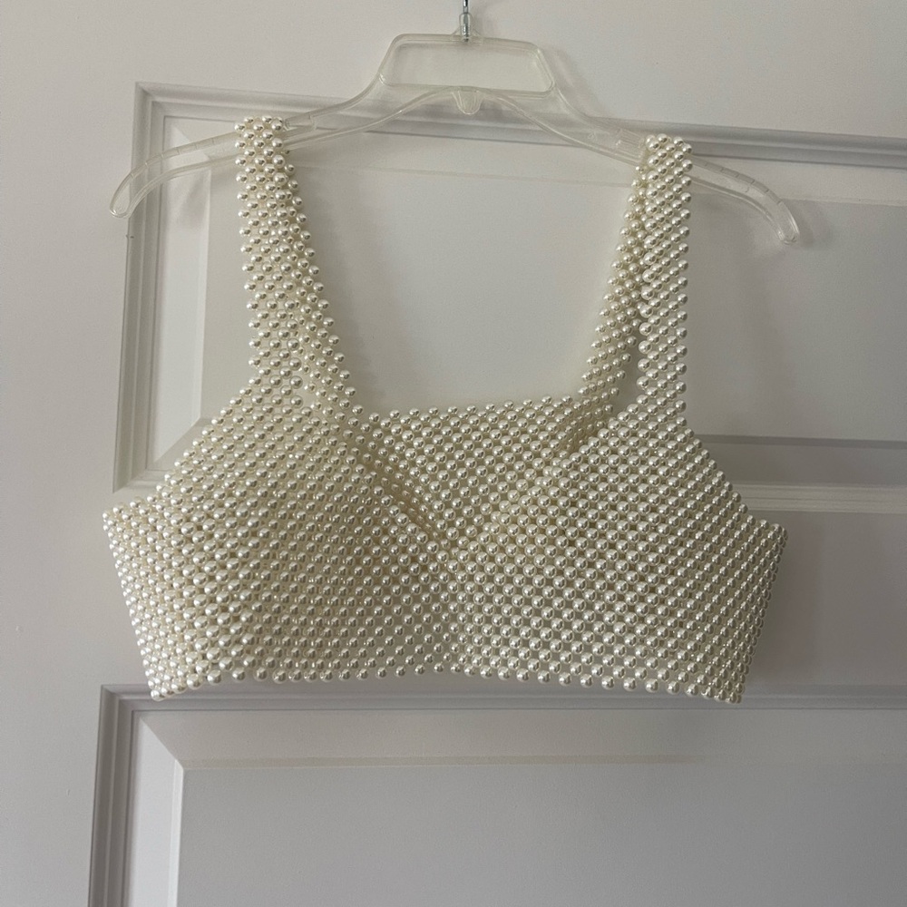 Elegant White Pearl Top